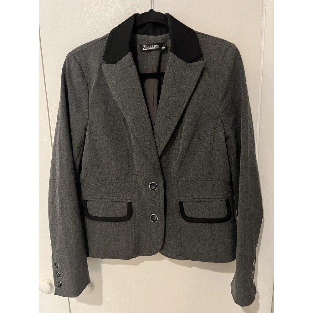 New York And Company 7th Avenue Design Studio Blazer Suit Jacket‎ Size 8 Gray